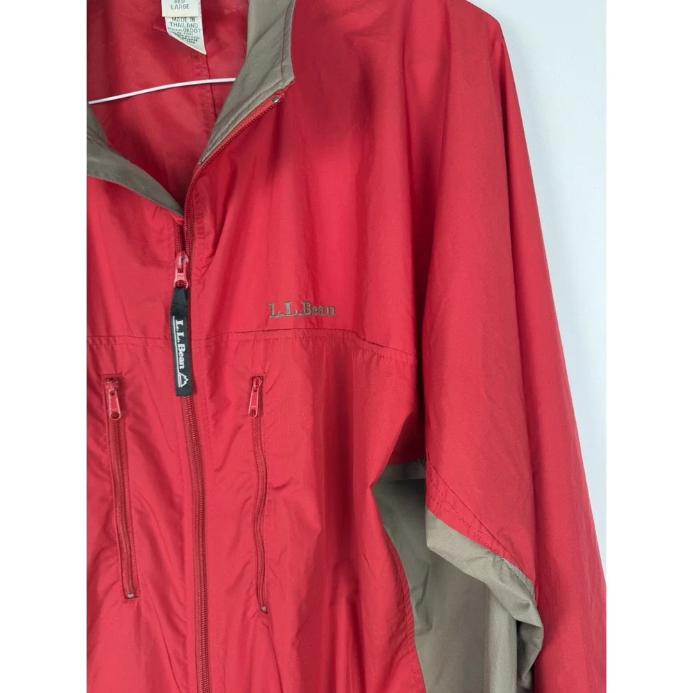 vintage L.L. Bean men's red windbreaker jacket size‎ L